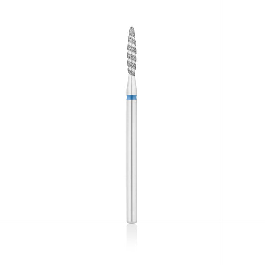 Diamant-Fräser Bit Flammen Form TORNADO safe L- 12,0 mm., Ø1,8 mm Rot / Blau – Produktansicht