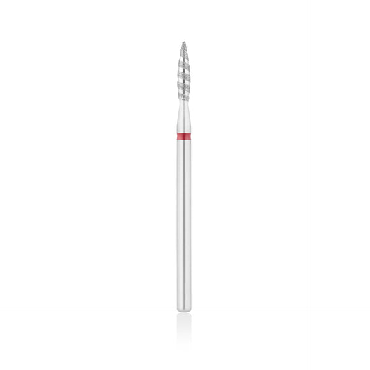 Diamant-Fräser Bit Flammen Form TORNADO safe L- 12,0 mm., Ø2,3 mm Rot / Blau – Produktansicht