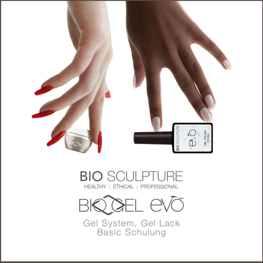 Bio Sculpture basic Nail System Schulung Schulung Bio Sculpture BIOGEL & EVO Basic Schulung (2 Tage) Der zusätzliche Prüfungstag ist im Preis inbegriffen. Nach Abschluss der Schulung und bestandener Prüfung erhalten Sie die offiziellen Bio Sculpture BIOGE