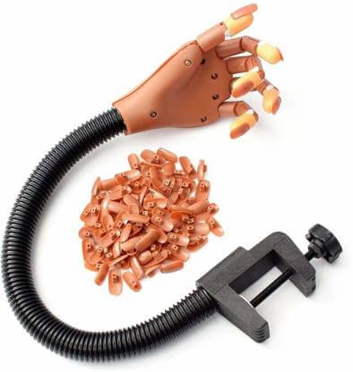 Nail Training Hand Pinsel & Tools Hand zum üben + 100 Stück Nagelspitzen Bio Sculpture