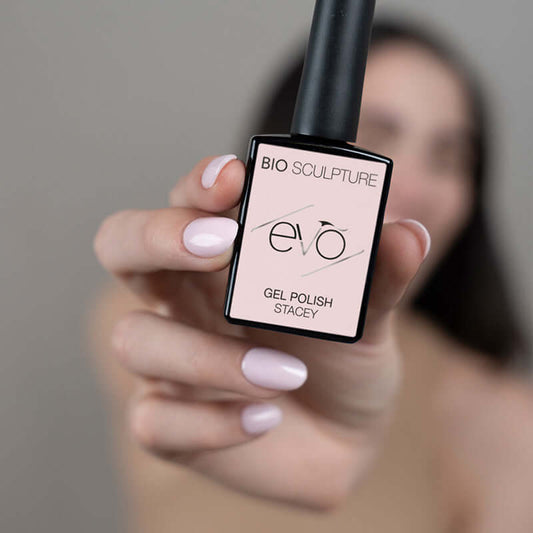 0166 Stacey EVO EVO EVO GellackBlassrosa Farbton mit dezentem Glitzer Hergestellt in Südafrika.EVO by Bio Sculpture Bio Sculpture