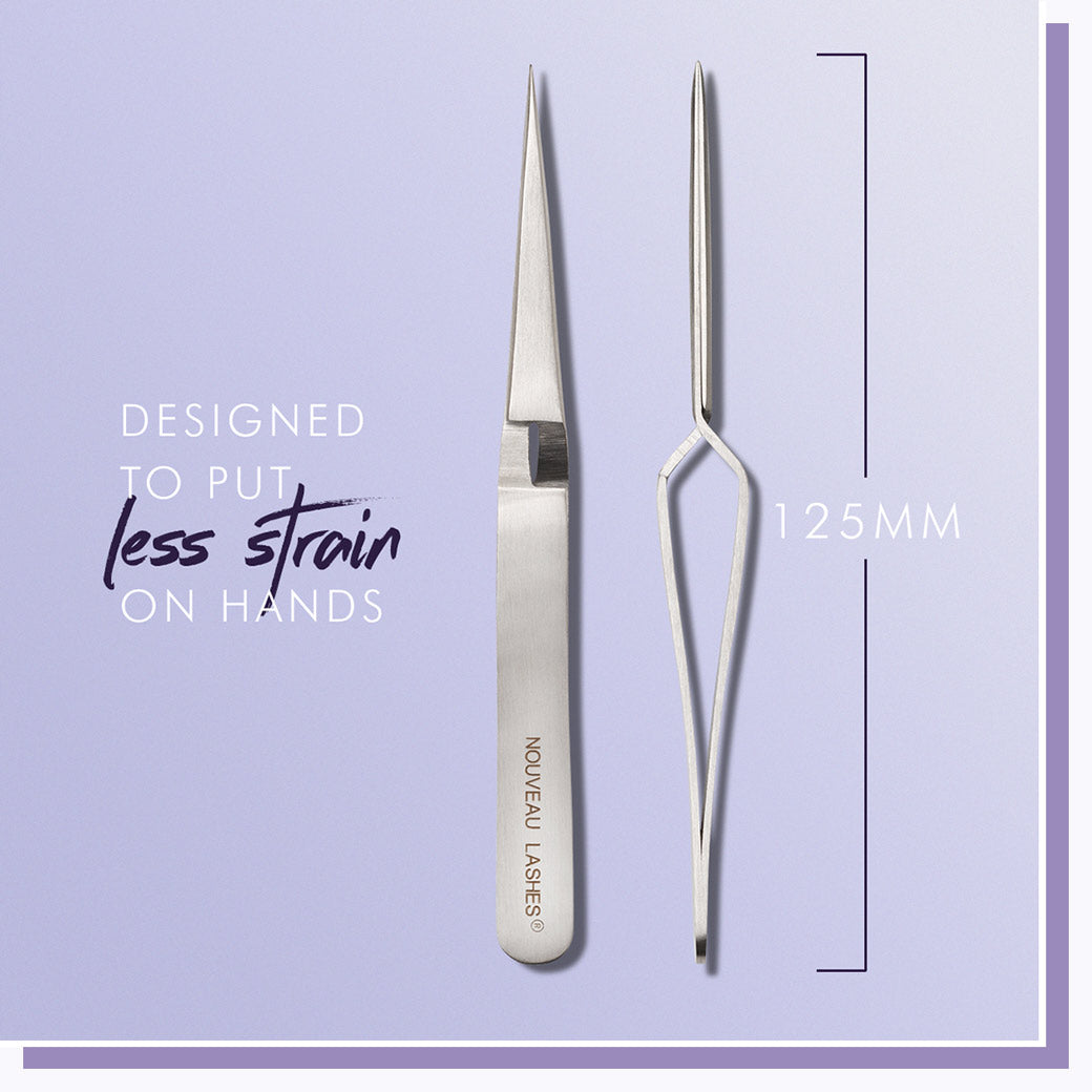 Pinzette X - Automatisch schliessend Pinzetten Die X Pinzette ist gut geignet für die Anwendung von klassischen Wimpernverlängerungen. Sie funktioniert umgekehrt zu traditionellen Pinzetten.InhaltEine Pinzette Nouveau Lashes