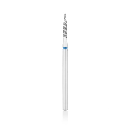 Diamant-Fräser Bit Flammen Form TORNADO scharf L- 12,0 mm., Ø1,8 mm Rot / Blau – Produktansicht