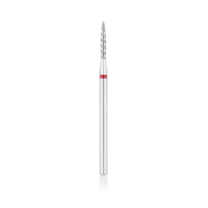Diamant-Fräser Bit Flammen Form TORNADO scharf L- 12,0 mm., Ø1,8 mm Rot / Blau – HEAD