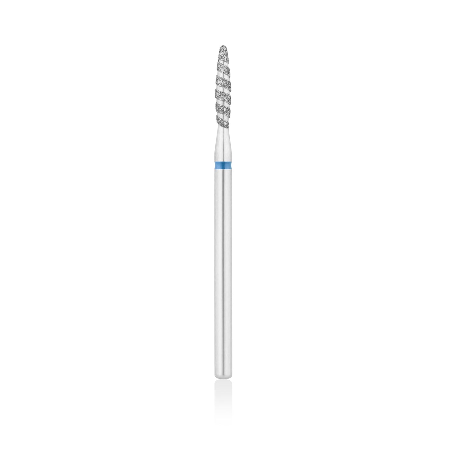 Diamant-Fräser Bit Flammen Form TORNADO safe L- 12,0 mm., Ø1,8 mm Rot / Blau – Produktansicht