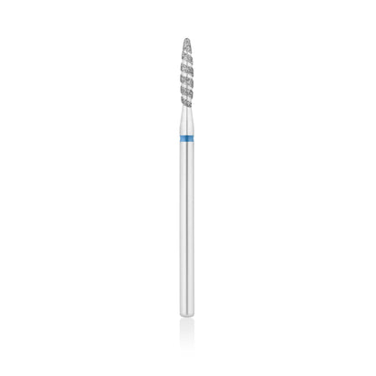 Diamant-Fräser Bit Flammen Form TORNADO safe L- 12,0 mm., Ø1,8 mm Rot / Blau – Produktansicht