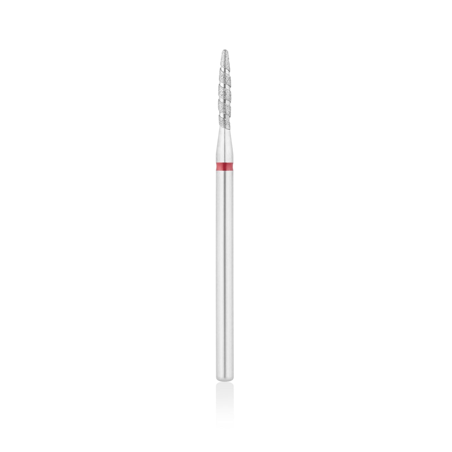 Diamant-Fräser Bit Flammen Form TORNADO safe L- 12,0 mm., Ø1,8 mm Rot / Blau – HEAD