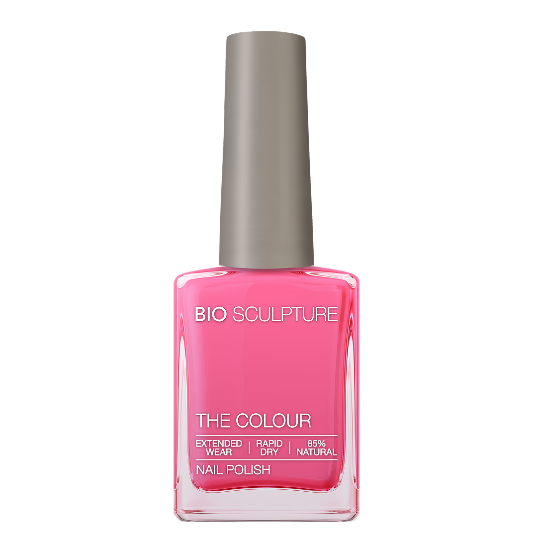 Coral Crush Nail Polish – Bio Sculpture Produktflasche; Farbton ein lebhaftes Korallrosa mit frischer, leuchtender Wirkung