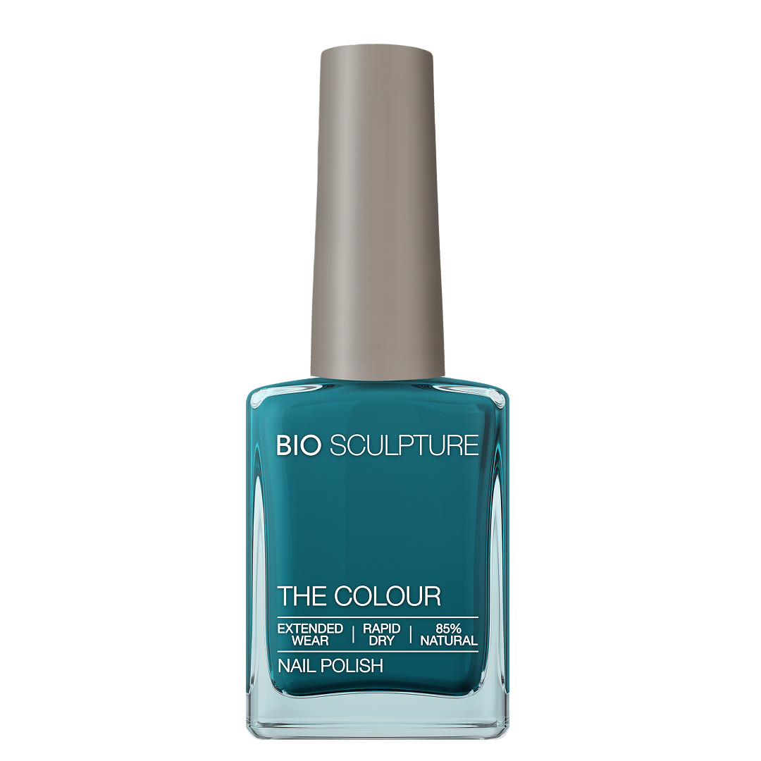 Lake Louise Nail Polish – Bio Sculpture Produktflasche; Farbton ein sattes, tiefes Aquamarin in Blaugrün