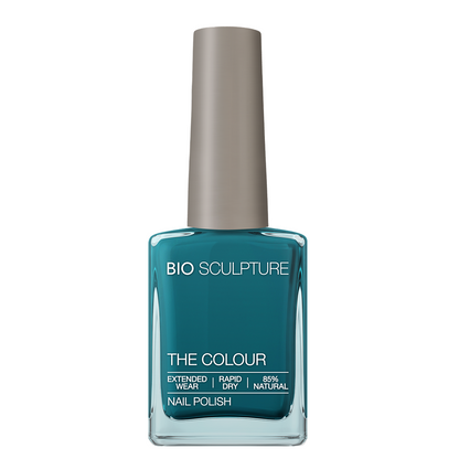 Lake Louise Nail Polish – Bio Sculpture Produktflasche; Farbton ein sattes, tiefes Aquamarin in Blaugrün