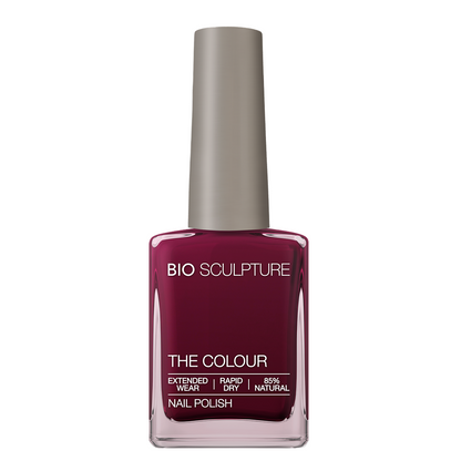 Real Red Nail Polish – Bio Sculpture Produktflasche; Farbton ein sattes, echtes Rot mit klassischer Tiefe