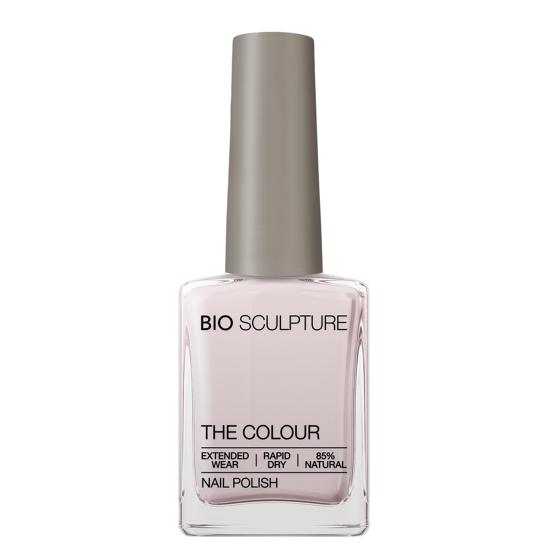Stacey Nail Polish – Bio Sculpture Produktflasche; Farbton ein helles Rosa mit zartem Schimmer