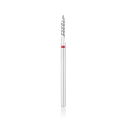 Diamant-Fräser Bit Flammen Form TORNADO safe L- 12,0 mm., Ø2,1 mm Rot / Blau – HEAD