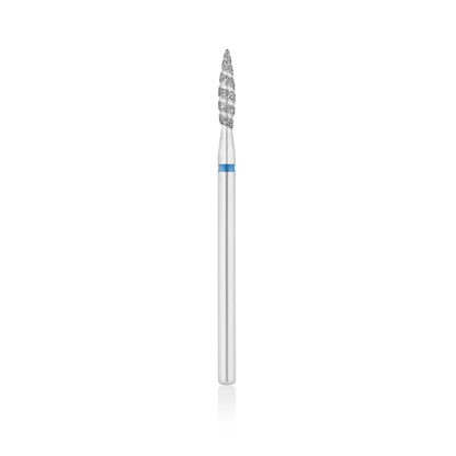 Diamant-Fräser Bit Flammen Form TORNADO safe L- 12,0 mm., Ø2,1 mm Rot / Blau – Produktansicht