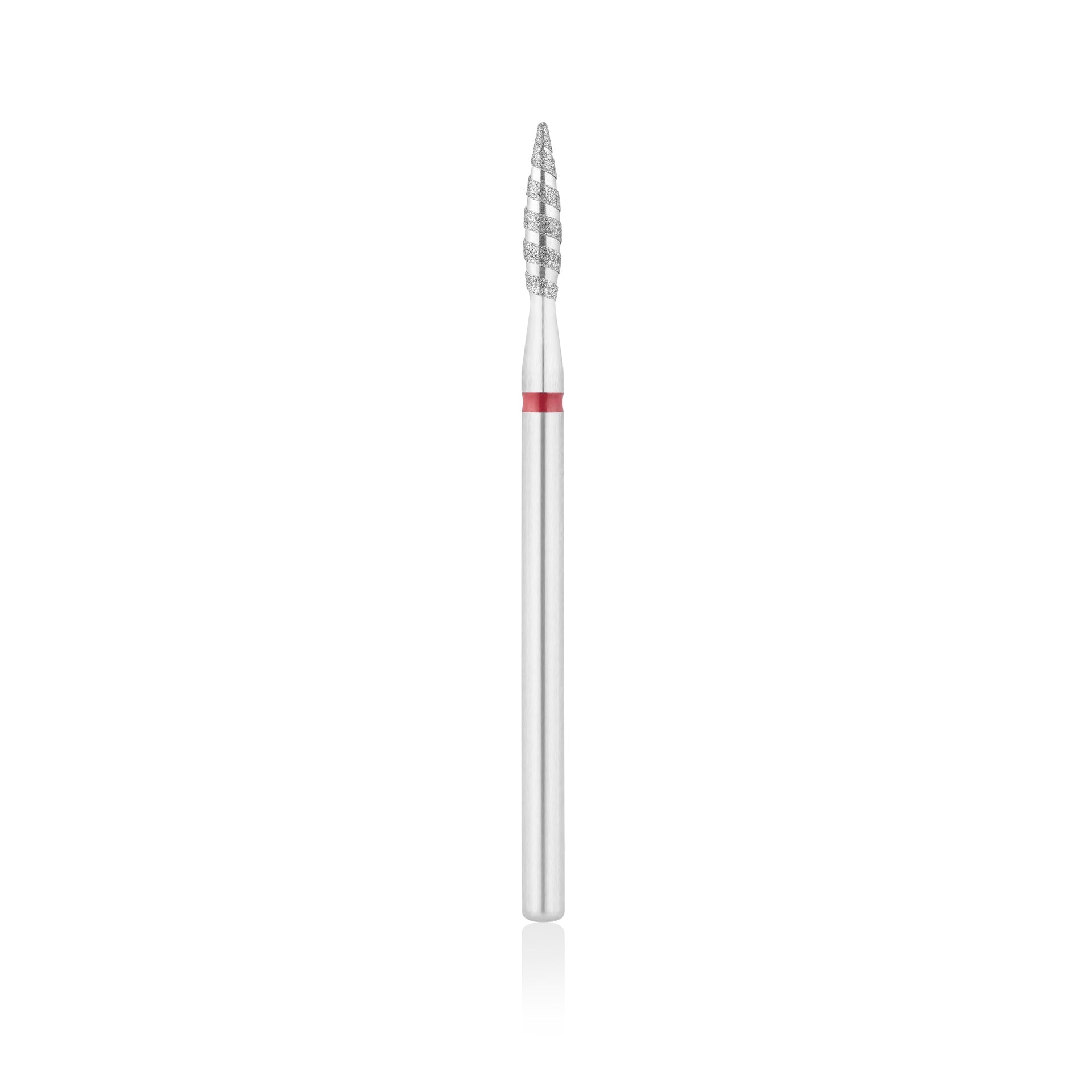 Diamant-Fräser Bit Flammen Form TORNADO safe L- 12,0 mm., Ø2,3 mm Rot / Blau – Produktansicht
