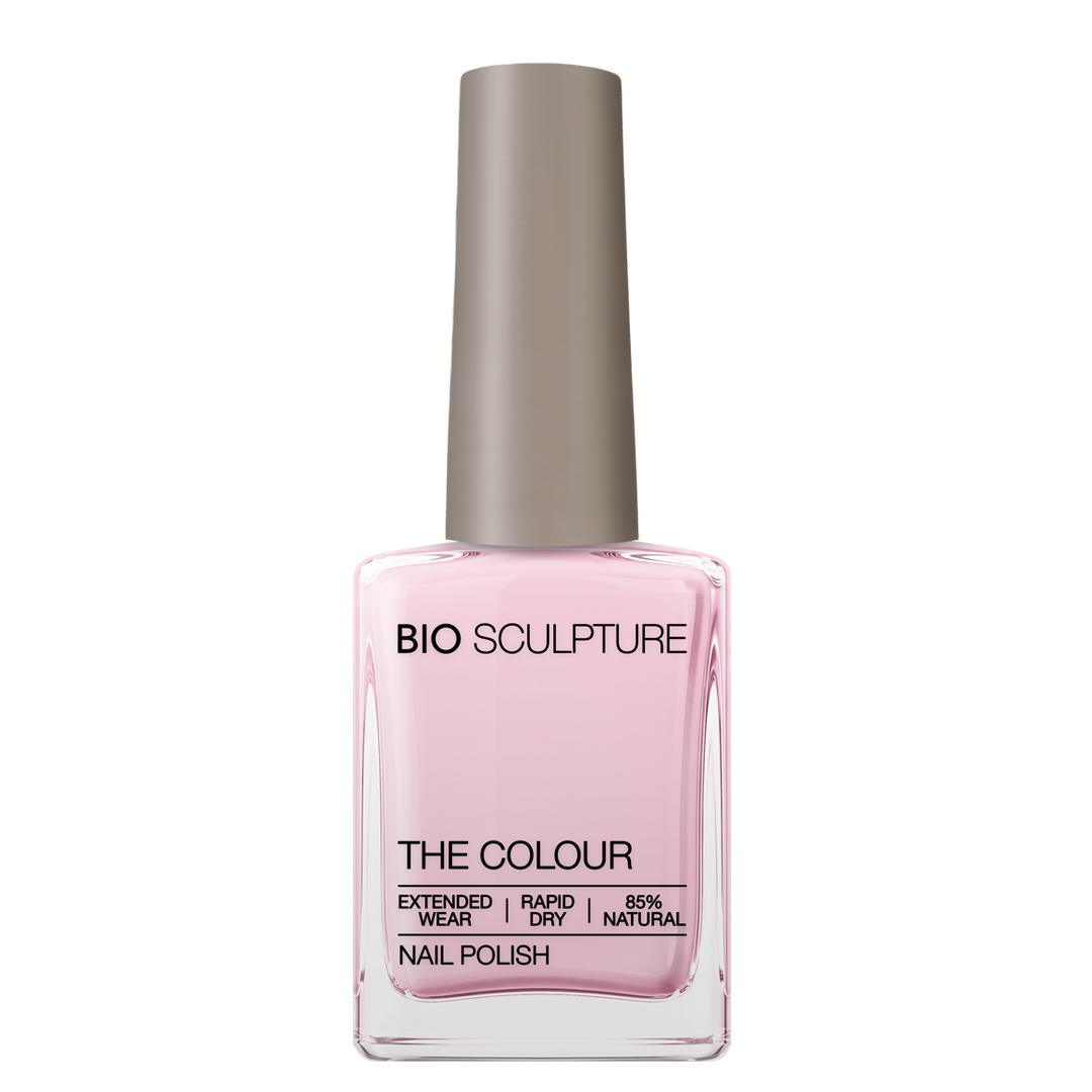 Sheer Admiration Nail Polish – Bio Sculpture Produktflasche; Farbton ein zartes, transparentes Blush-Rosa mit weicher, milchiger Transparenz