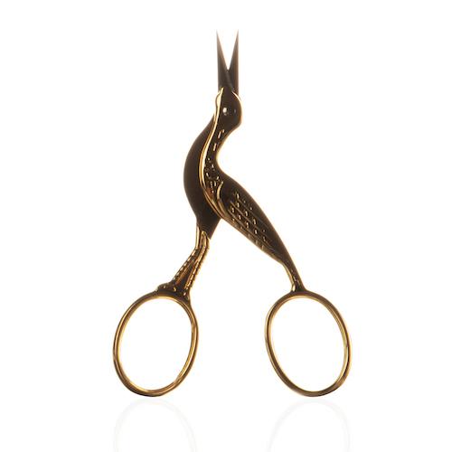 Bio Sculpture-Fine Blade Gold Stork Scissors-1