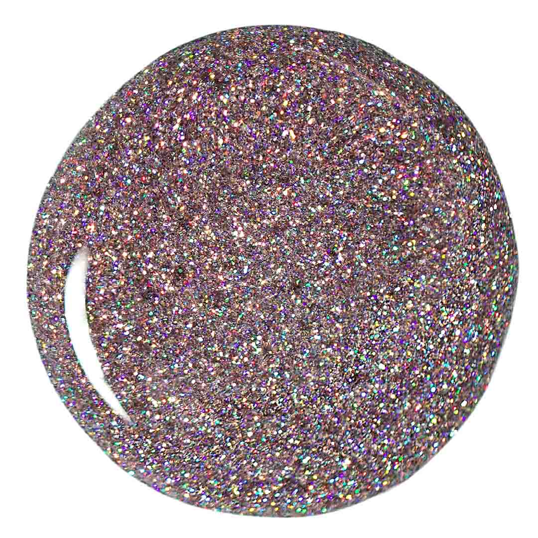 Popping Petals Nail Polish – Nahaufnahme des Farbtons; Farbton ein feiner mehrfarbiger Glitter mit zarten Pastellpartikeln