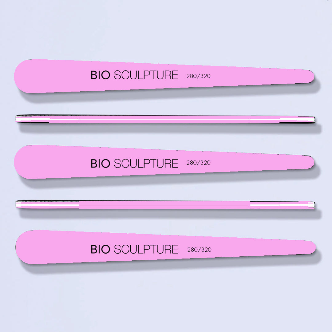 Pink Teardrop 280/320 Nagelfeilen Sandblattfeile in Tränenform mit feiner 280er / 320er Körnung Inhalt - 1 Stück Bio Sculpture