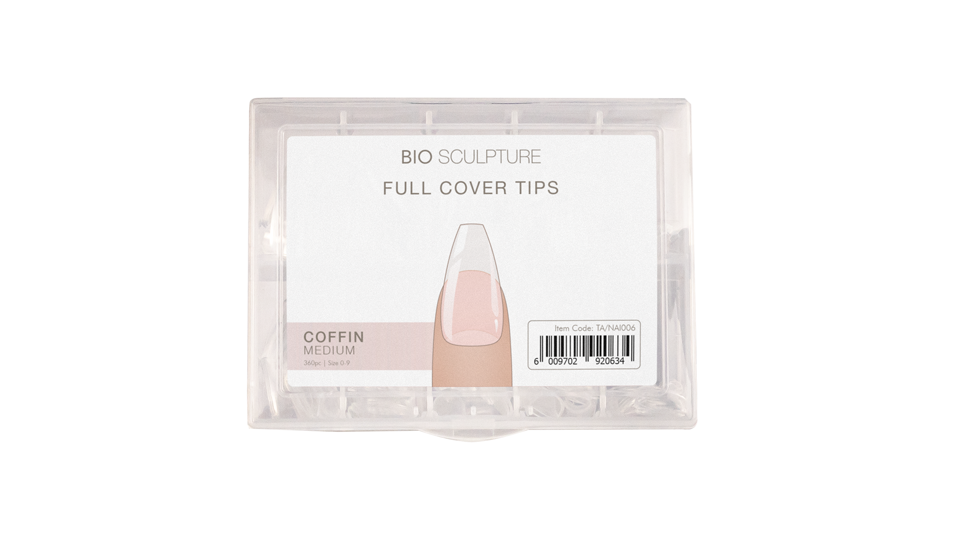 Bio Sculpture-Full Cover Nail Tips - Coffin Medium-2