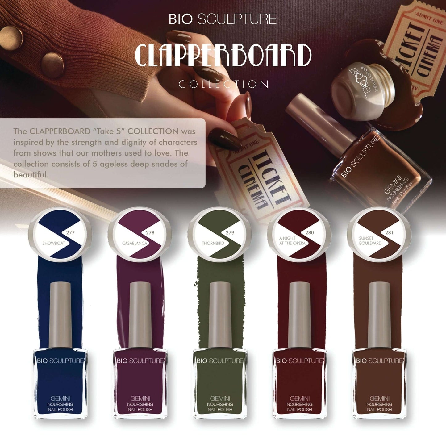 BIOGEL Clapperboard Collection BIOGEL Die neueste Kollektion von Bio Sculpture BIOGEL Clapperboard Collection.Die 5 BIOGEL Farben der Clapperboard Collectionkaufen & 5 GEMINI und 5 Colour Stix kostenlos erhalten. Bio Sculpture