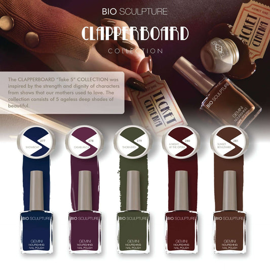 BIOGEL Clapperboard Collection BIOGEL Die neueste Kollektion von Bio Sculpture BIOGEL Clapperboard Collection.Die 5 BIOGEL Farben der Clapperboard Collectionkaufen & 5 GEMINI und 5 Colour Stix kostenlos erhalten. Bio Sculpture