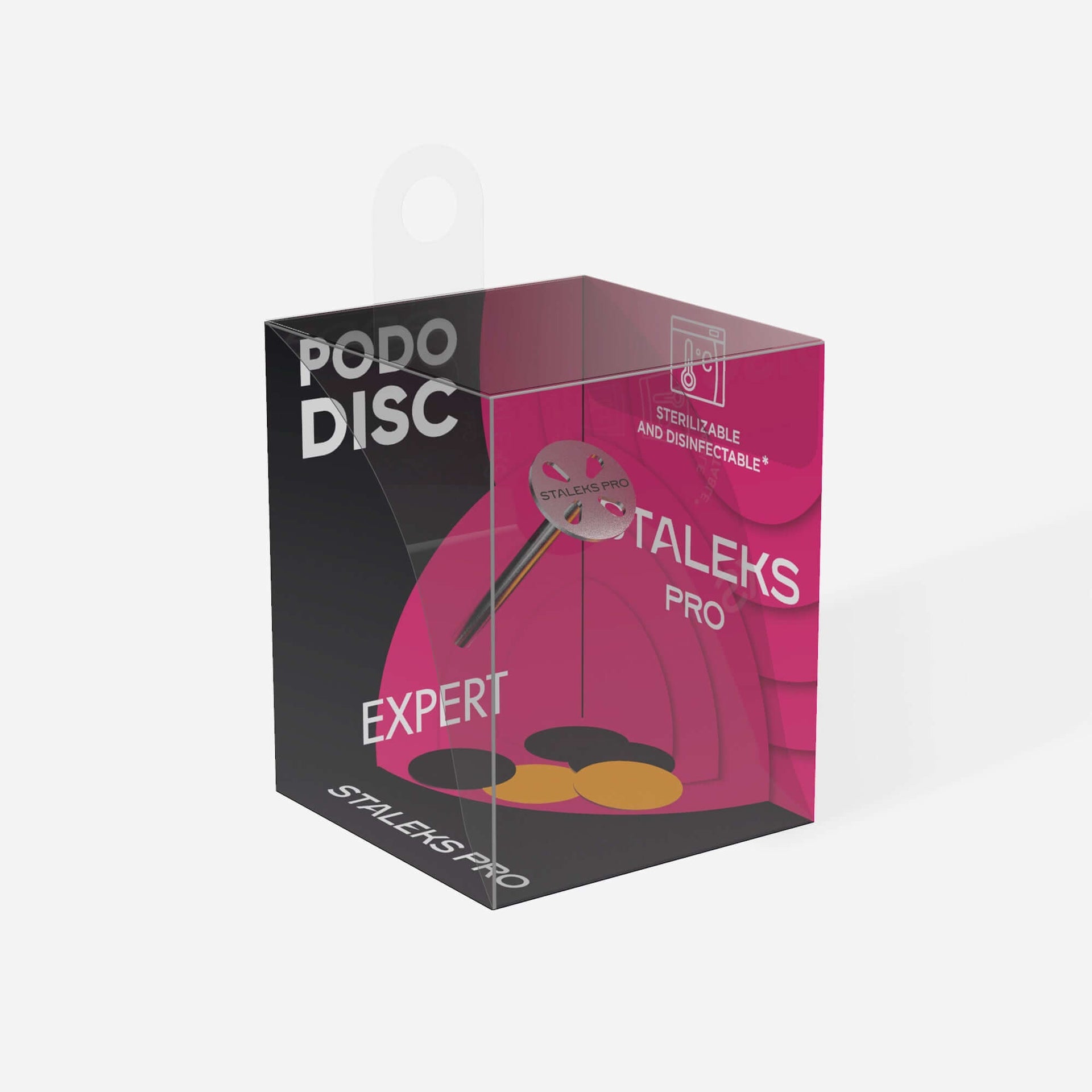 Pedicure Pododisc - 10mm - Pro KIT Pododic Im Lieferumfang sind 1 Pododisc (Durchmesser) – 10 mm und 5 Einwegfeilen der Körnung 180 enthalten. HOCHWERTIGES MANIKÜRE-PEDIKÜRE-WERKZEUG Sterilisierbar in einem Trockenhitzesterilisator und Autoklaven Mit vers