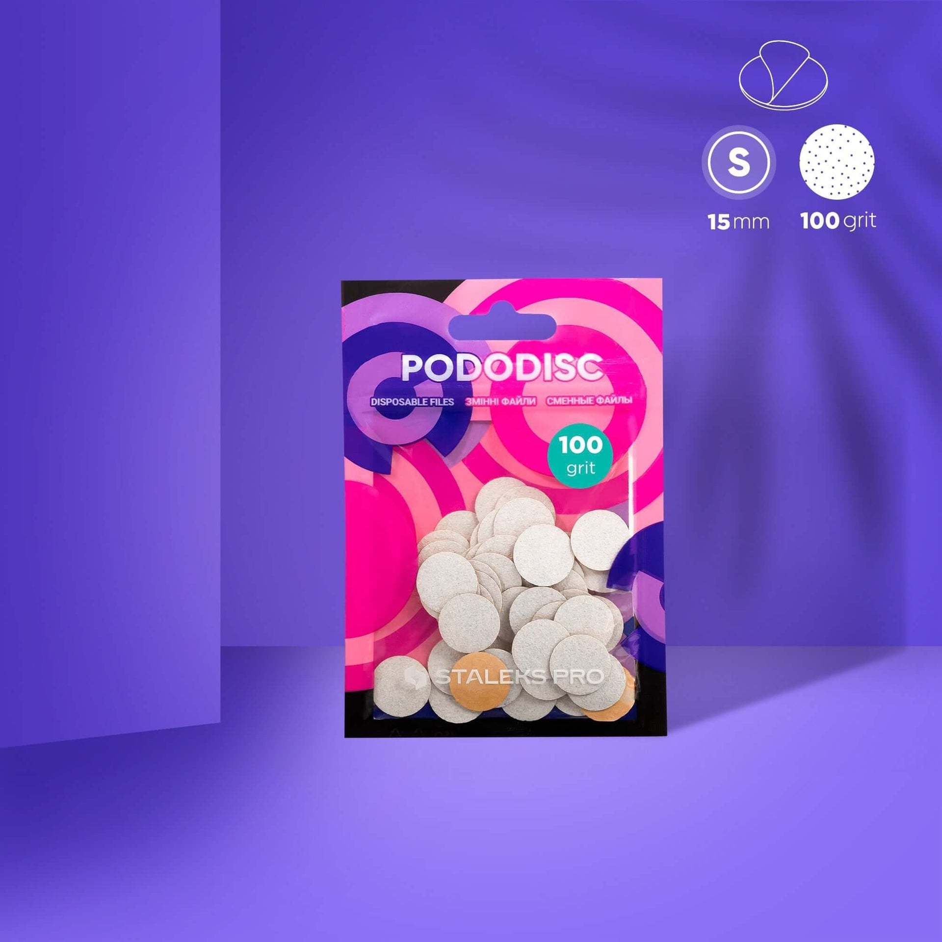 50 Feilen Grit 100 für Pedicure Pododisc - 15mm – STALEKS